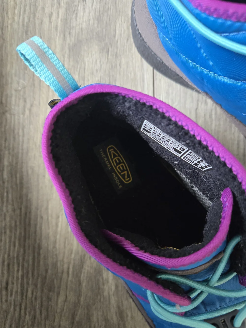 Keen Kids Teal and Purple Quilted Winter Boots